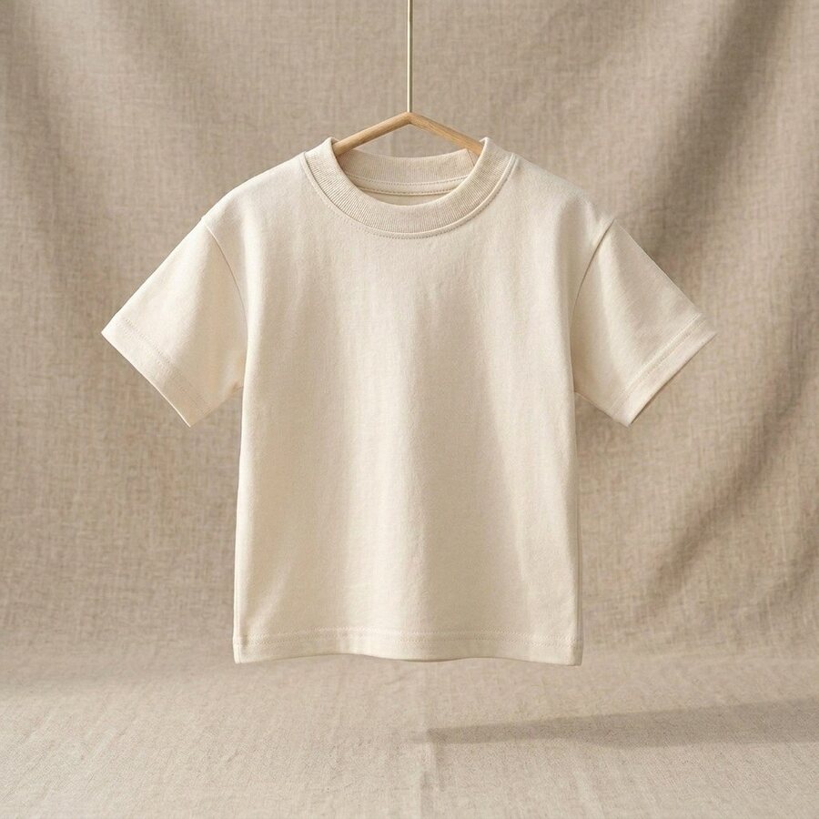 Camisa Oversize infantil, cor Marfim